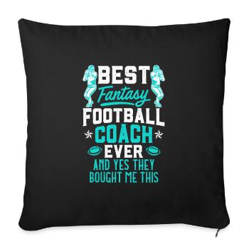 Meilleur entraîneur de football fantastique - Housse de coussin décorative 45 x 45 cm - noir - Devant