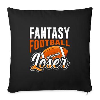Fantasy football losers - Sofa pillowcase 17,3'' x 17,3'' (45 x 45 cm) - black - Front