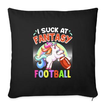 Ich suck at Fantasy Football Loser - Sofa pillowcase 17,3'' x 17,3'' (45 x 45 cm) - black - Front