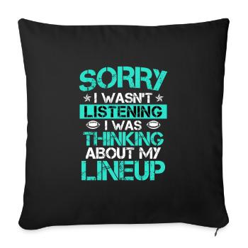 Je ne listais pas en pensant à mon line-up - Housse de coussin décorative 45 x 45 cm - noir - Devant