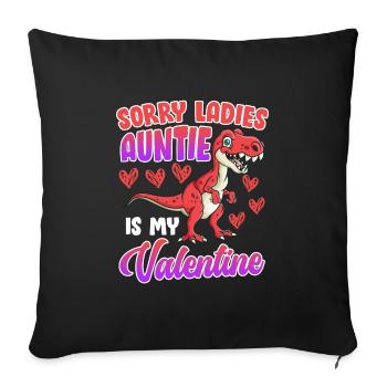 Désolé tante Saurus est ma chérie Saint-Valentin - Housse de coussin décorative 45 x 45 cm - noir - Devant