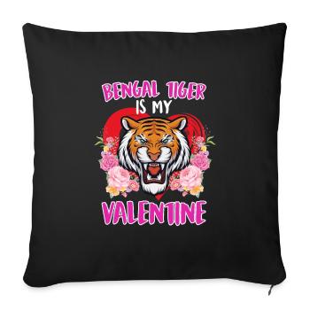 Honey I Love Bengal Tiger Valentine's Day - Sofa pillowcase 17,3'' x 17,3'' (45 x 45 cm) - black - Front