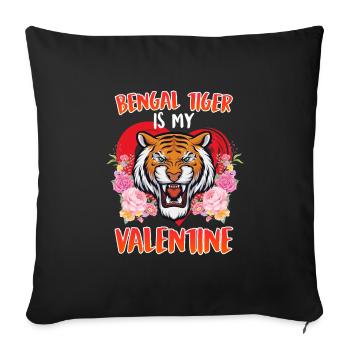 Sweetheart I Love Bengal Tiger Valentine's Day - Sofa pillowcase 17,3'' x 17,3'' (45 x 45 cm) - black - Front