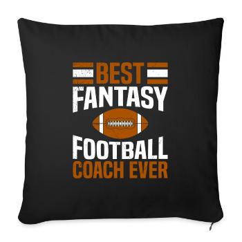 Meilleur entraîneur de football Fantasy de tous les temps - Housse de coussin décorative 45 x 45 cm - noir - Devant