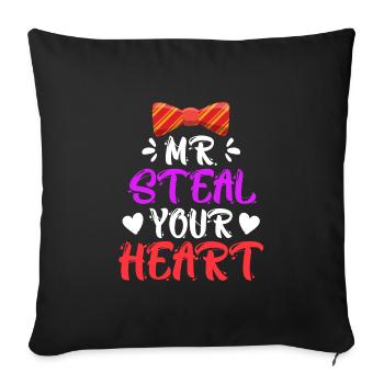Mister ich stehle dein Herz Liebe Valentinstag - Sofakissenbezug 45 x 45 cm - Schwarz - Vorne