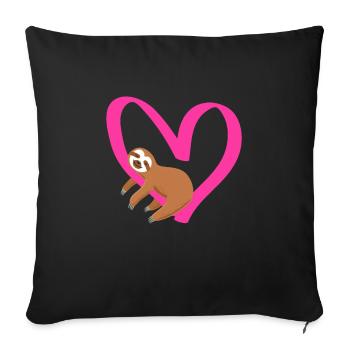 J’aime ma chérie paresseuse Amour Saint-Valentin - Housse de coussin décorative 45 x 45 cm - noir - Devant