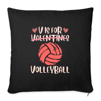 V signifie Volleyball Love Valentine’s Day - Housse de coussin décorative 45 x 45 cm - noir - Devant