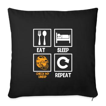 Manger Dormir Vérifiez ma gamme Répéter - Housse de coussin décorative 45 x 45 cm - noir - Devant