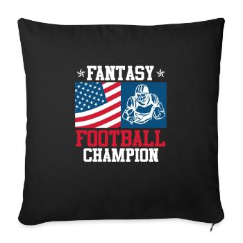 Fantasy Football King Fantasy Football Champion - Housse de coussin décorative 45 x 45 cm - noir - Devant