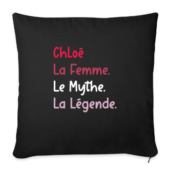 La femme le mythe la légende chloé - Housse de coussin décorative 45 x 45 cm - noir - Devant