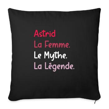 La femme le mythe la légende astrid - Housse de coussin décorative 45 x 45 cm - noir - Devant