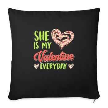 Every day my sweetheart Dear couple Valentine's Day - Sofa pillowcase 17,3'' x 17,3'' (45 x 45 cm) - black - Front