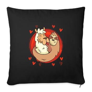 J’aime ma chérie paresseuse Amour Saint-Valentin - Housse de coussin décorative 45 x 45 cm - noir - Devant