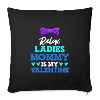 Mom I love my mom Love Valentine's Day - Sofa pillowcase 17,3'' x 17,3'' (45 x 45 cm) - black - Front