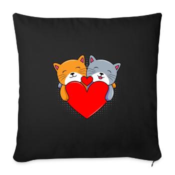 Valentine's Day Dear Valentine - Sofa pillowcase 17,3'' x 17,3'' (45 x 45 cm) - black - Front