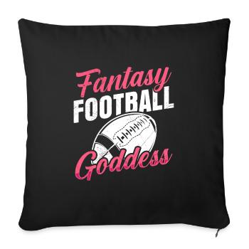 Fantasy Football Goddess Women Fantasy Football - Housse de coussin décorative 45 x 45 cm - noir - Devant