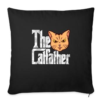 Cat Dad The Catfather Crazy Cat Father Kitty Daddy - Housse de coussin décorative 45 x 45 cm - noir - Devant
