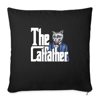 Cat Dad The Catfather Crazy Cat Father Kitty Daddy - Housse de coussin décorative 45 x 45 cm - noir - Devant