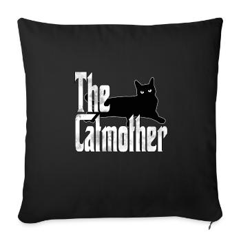 Chat Maman La Catmère Chat Folle Chat Mère Kitty Maman - Housse de coussin décorative 45 x 45 cm - noir - Devant
