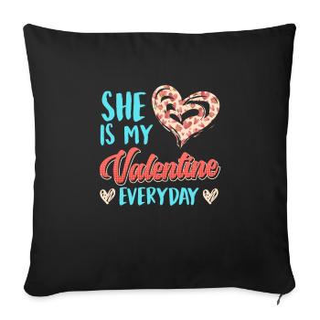 Every day my sweetheart Dear couple Valentine's Day - Sofa pillowcase 17,3'' x 17,3'' (45 x 45 cm) - black - Front