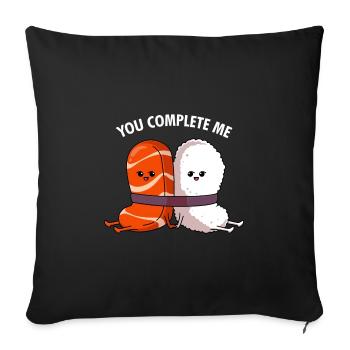 You Complete me Perfect Match Couple Valentine's Day - Sofa pillowcase 17,3'' x 17,3'' (45 x 45 cm) - black - Front