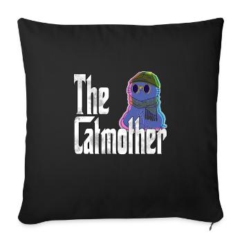 Cat Mom The Catmother Crazy Cat Mother Kitty Mommy - Sofa pillowcase 17,3'' x 17,3'' (45 x 45 cm) - black - Front