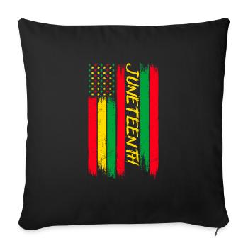 Juneteenth Independence America African Woman - Housse de coussin décorative 45 x 45 cm - noir - Devant