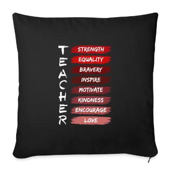 Teacher History Black History Africa - Sofa pillowcase 17,3'' x 17,3'' (45 x 45 cm) - black - Front
