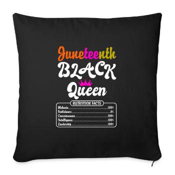 Juneteenth Black Queen African Woman - Sofa pillowcase 17,3'' x 17,3'' (45 x 45 cm) - black - Front
