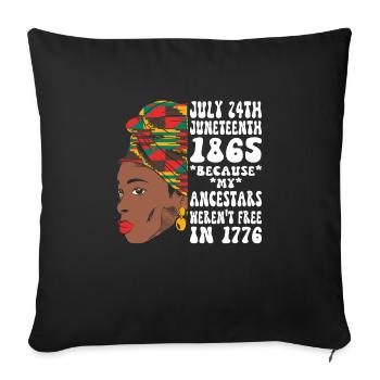 Juneteenth 1865 Black African woman - Sofa pillowcase 17,3'' x 17,3'' (45 x 45 cm) - black - Front