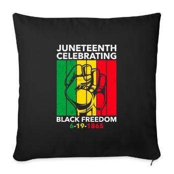 Juneteenth gratuit depuis 1865 Black History USA Afrique - Housse de coussin décorative 45 x 45 cm - noir - Devant