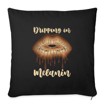 Melanin Chocolate Lips African Woman - Sofa pillowcase 17,3'' x 17,3'' (45 x 45 cm) - black - Front