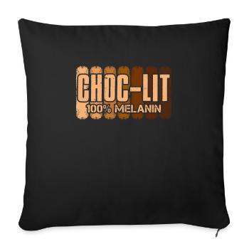 Choc-Lit Melanin Schokolade Afrikanische Frau - Sofakissenbezug 45 x 45 cm - Schwarz - Vorne