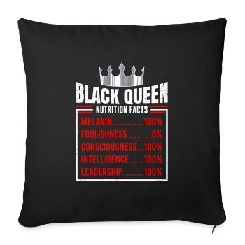 Black Queen Black History African Woman - Sofa pillowcase 17,3'' x 17,3'' (45 x 45 cm) - black - Front