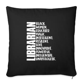 Librarian Black History African Woman - Sofa pillowcase 17,3'' x 17,3'' (45 x 45 cm) - black - Front