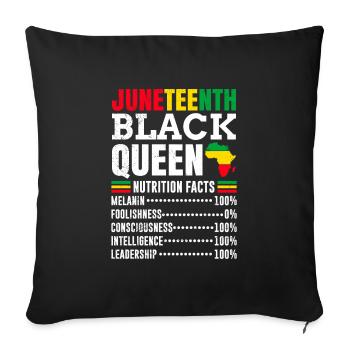Juneteenth Black Queen African Woman - Sofa pillowcase 17,3'' x 17,3'' (45 x 45 cm) - black - Front