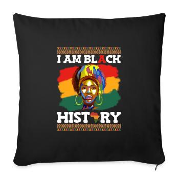 Je suis Noir Histoire Femme noire Femme africaine - Housse de coussin décorative 45 x 45 cm - noir - Devant