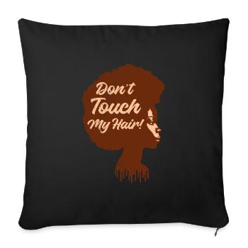 Afro Hair Afro American African Woman - Sofa pillowcase 17,3'' x 17,3'' (45 x 45 cm) - black - Front