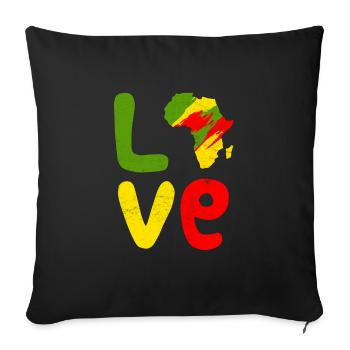 Africa Love Africa Love Africa - Sofa pillowcase 17,3'' x 17,3'' (45 x 45 cm) - black - Front