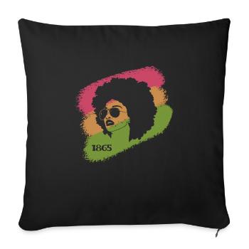 Juneteenth 1865 African American African woman - Sofa pillowcase 17,3'' x 17,3'' (45 x 45 cm) - black - Front