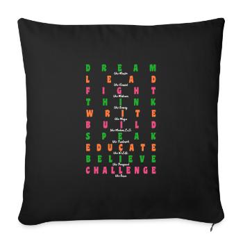 Histoire des Noirs Martin Luther King Afrique - Housse de coussin décorative 45 x 45 cm - noir - Devant