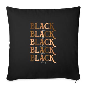 Noir fier couleur de peau foncée Afro Amérique Afrique - Housse de coussin décorative 45 x 45 cm - noir - Devant