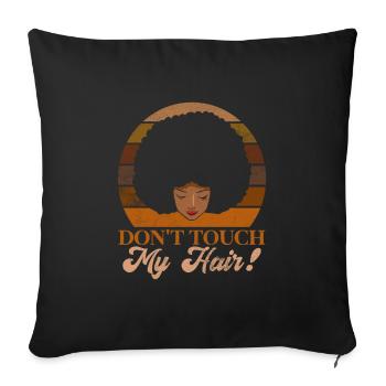 Afro Hair Afro Look Curls African Woman - Sofa pillowcase 17,3'' x 17,3'' (45 x 45 cm) - black - Front