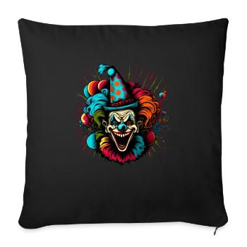 Carnaval Clown Creepy Clown Face Carnaval - Housse de coussin décorative 45 x 45 cm - noir - Devant