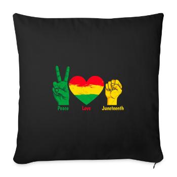 Celebrate Juneteenth America African Woman - Sofa pillowcase 17,3'' x 17,3'' (45 x 45 cm) - black - Front