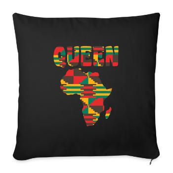 Afrika African Queen Black Pride Afrikanische Frau - Sofakissenbezug 45 x 45 cm - Schwarz - Vorne