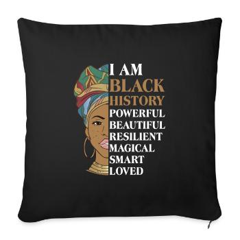 Black History a strong African woman - Sofa pillowcase 17,3'' x 17,3'' (45 x 45 cm) - black - Front