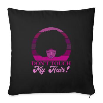 Afro Hair Afro Look Curls African Woman - Sofa pillowcase 17,3'' x 17,3'' (45 x 45 cm) - black - Front