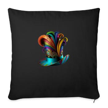 Chapeau de carnaval coloré Chapeau de carnaval - Housse de coussin décorative 45 x 45 cm - noir - Devant