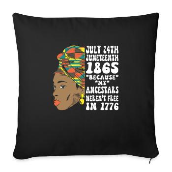 Juneteenth 1865 Black African woman - Sofa pillowcase 17,3'' x 17,3'' (45 x 45 cm) - black - Front